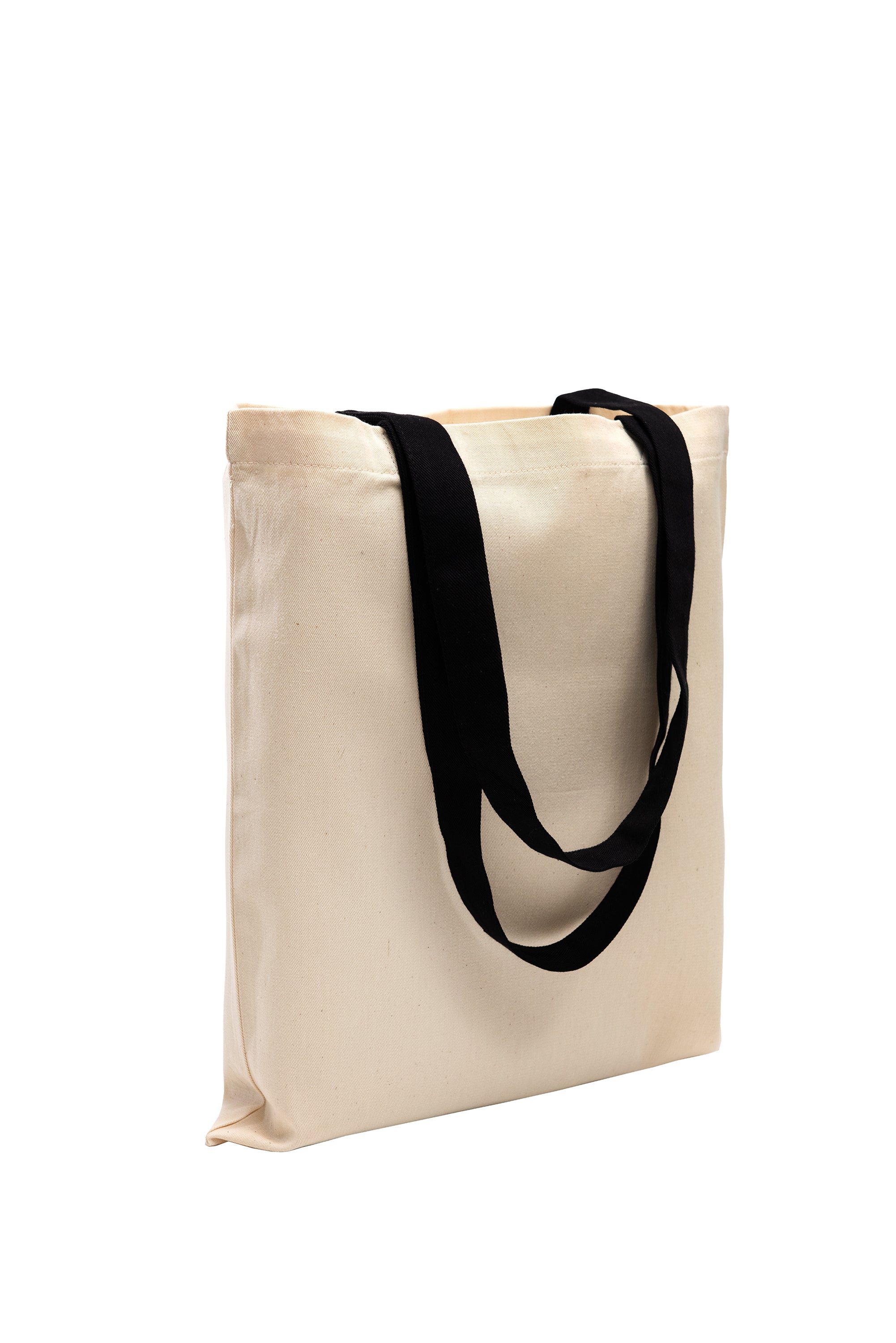 Premium 220 g/m² Heavy-Duty Cotton Tote Bag with Black Handles – 38x42 cm, Pack of 2, Eco-Friendly Reusable Shopping Bags for Custom Printing