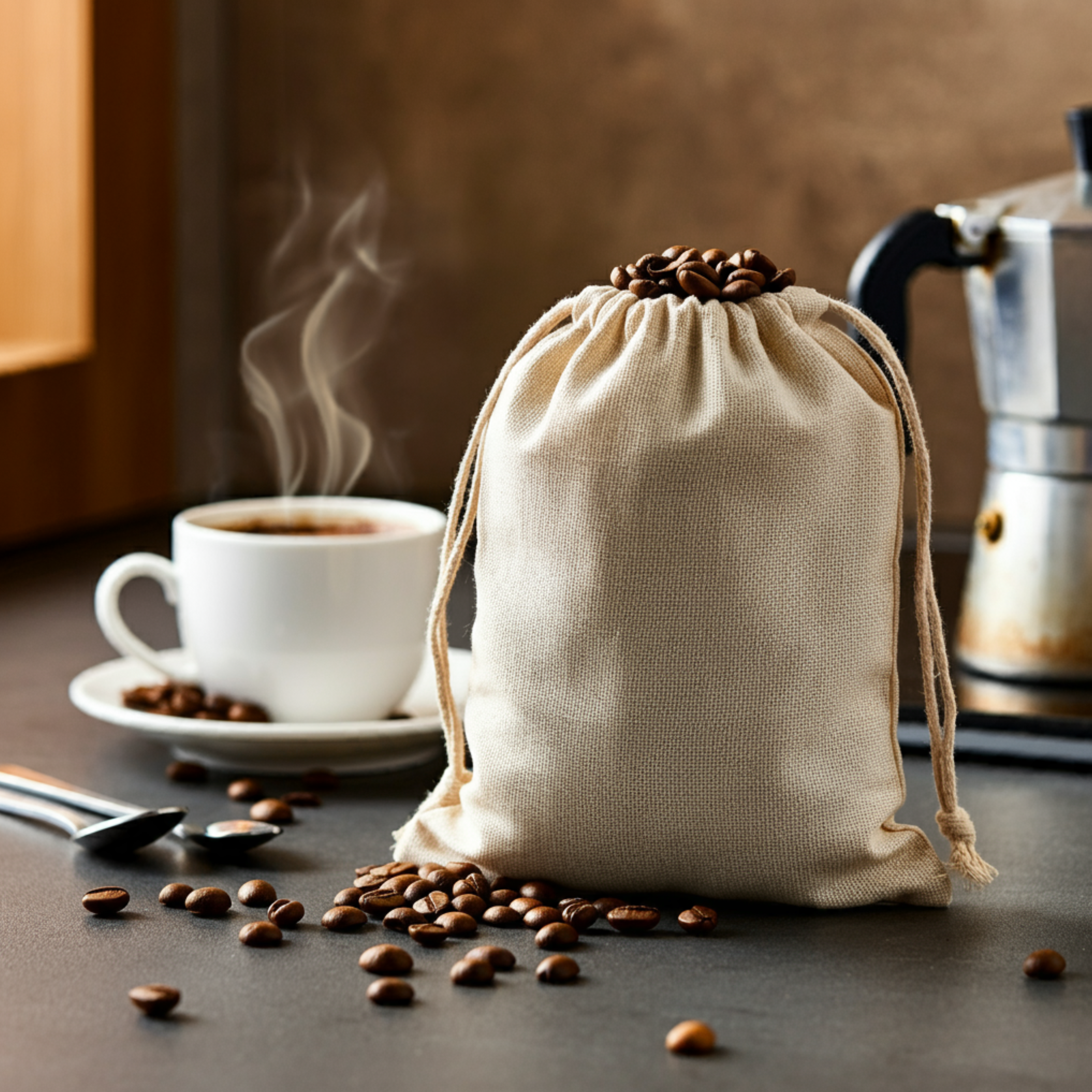 Premium 145 g/m² Cotton Drawstring Bag – 25x30 cm, Eco-Friendly Reusable Pouch for Storage, Travel, or Custom Branding