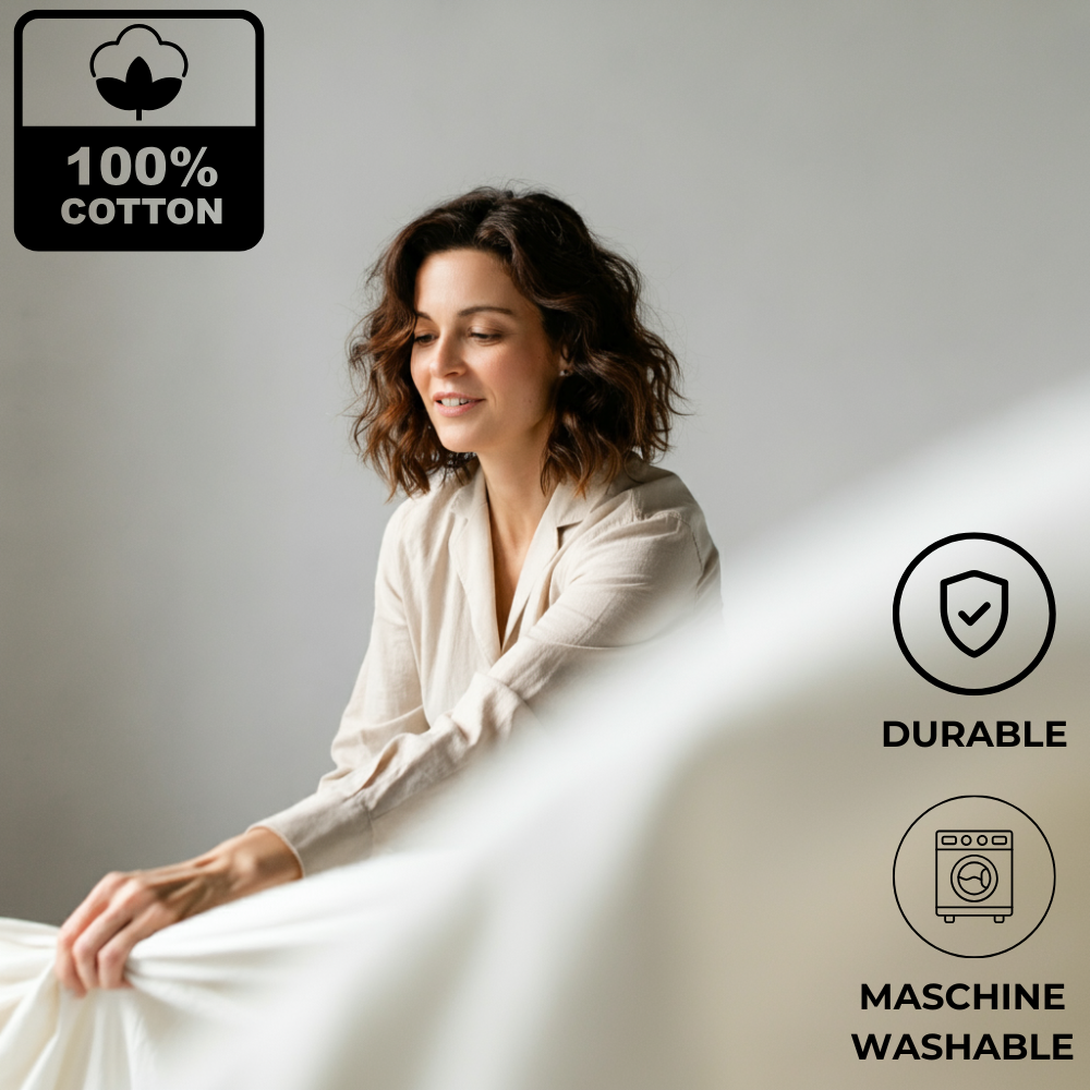 Premium Jersey Fitted Sheet | 100% Soft Breathable Cotton, Deep Pocket