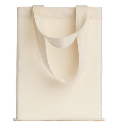 Premium 145 g/m² Cotton Tote Bag – 22x26 cm with 35 cm Handles, Eco-Friendly Reusable Shopping Bag for Everyday Use