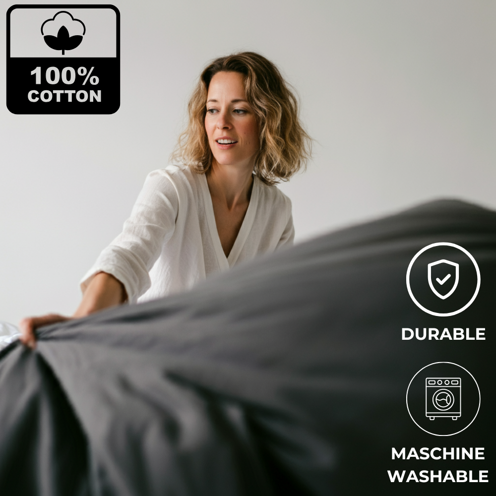 Premium Jersey Fitted Sheet | 100% Soft Breathable Cotton, Deep Pocket